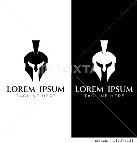 Strong and brave spartan or spartan war warrior helmet logo.Designed with template vector illustration editing. 116379131