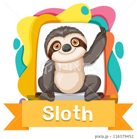 Cute Cartoon Sloth Illustration Cute Cartoon Sloth Illustration 116379452