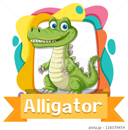 Colorful Alligator Cartoon Illustration Colorful Alligator Cartoon Illustration 116379454