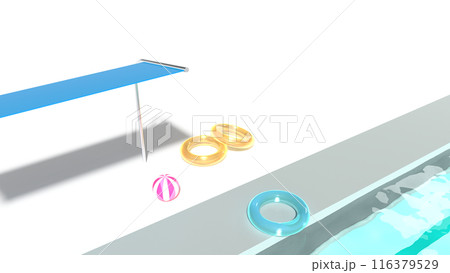 夏、猛暑、25mプール 学校プール 116379529
