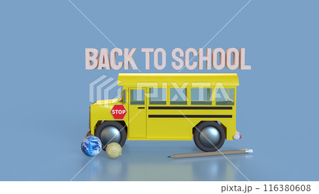 The School bus for Back to school concept 3d rendering. 116380608
