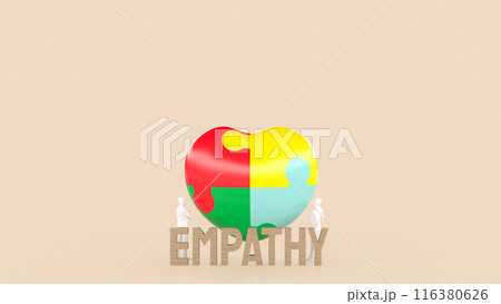 The puzzle heart multicolour  for empathy and teamwork 3d rendering. 116380626