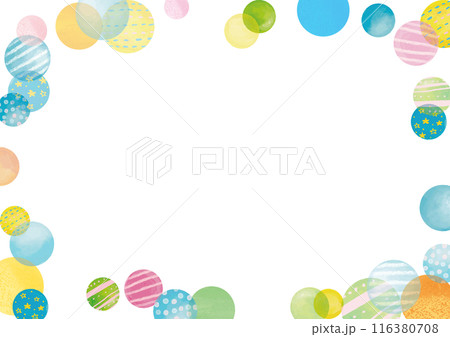 水彩風　ガーリーなドットフレーム1 116380708