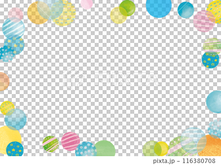 水彩風　ガーリーなドットフレーム1 116380708