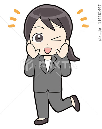 呼びかけているビジネスウーマン 呼びかけているビジネスウーマン 116381467