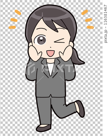 呼びかけているビジネスウーマン 呼びかけているビジネスウーマン 116381467