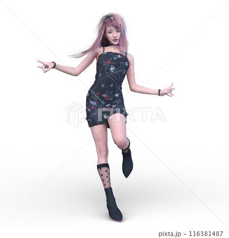 ミニスカートの女性 116381487