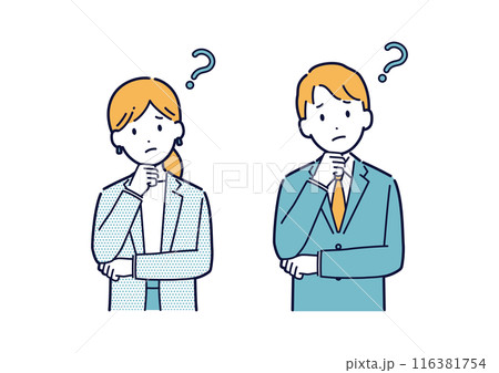 悩むビジネスパーソンのイラストセット＿上半身 116381754