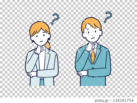 悩むビジネスパーソンのイラストセット＿上半身 116381754
