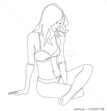 Line art of woman, continous line Line art of woman, continous line 116381789