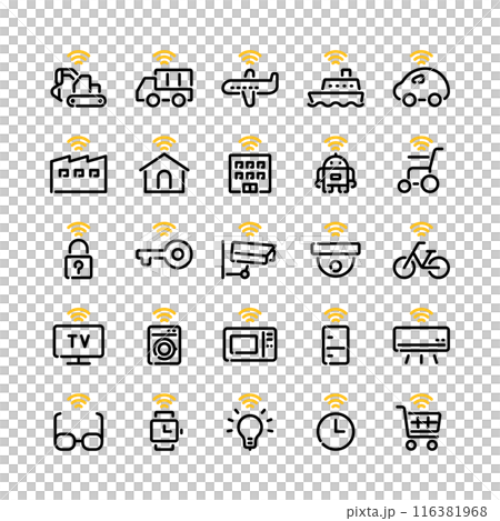 iot icon set 116381968