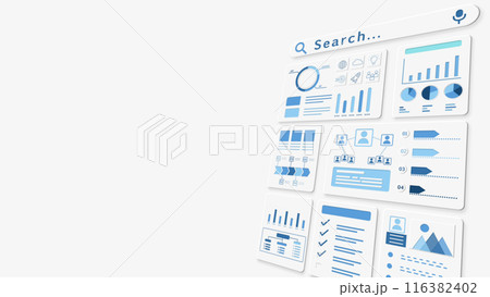 検索、統計、グラフ、データ分析などの背景 左斜め上バージョン 検索、統計、グラフ、データ分析などの背景 左斜め上バージョン 116382402
