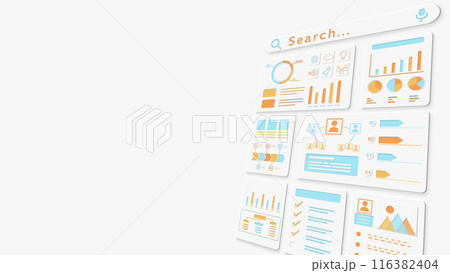 検索、統計、グラフ、データ分析などの背景 左斜め上バージョン 検索、統計、グラフ、データ分析などの背景 左斜め上バージョン 116382404