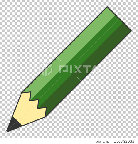 綠色鉛筆圖示說明（帶線） 116382933
