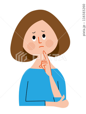 困っている女性のイラスト 困っている女性のイラスト 116383260