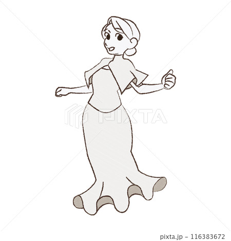 ウェディングドレスを着た女性 116383672