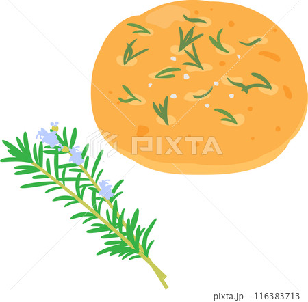 ローズマリーを使ったフォカッチャ ローズマリーを使ったフォカッチャ 116383713