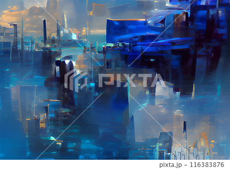 Abstract background modern futuristic graphic. Blue chaotic background. 116383876