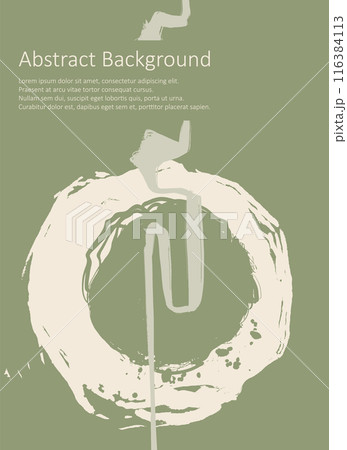 Khaki and white abstract background with ink brush design elements. 116384113
