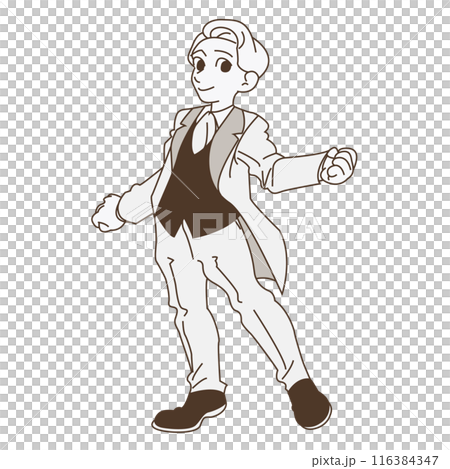 Groom wearing a wedding suit 116384347