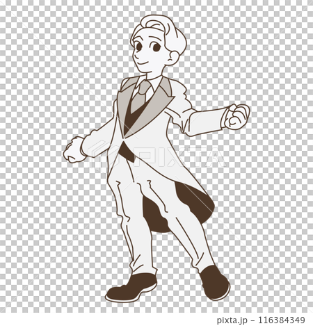 Groom wearing a wedding suit 116384349