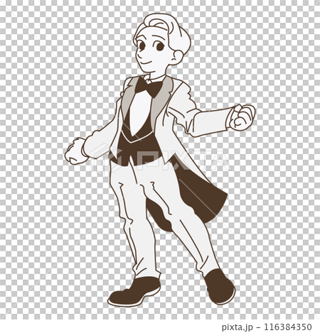 Groom wearing a wedding suit 116384350