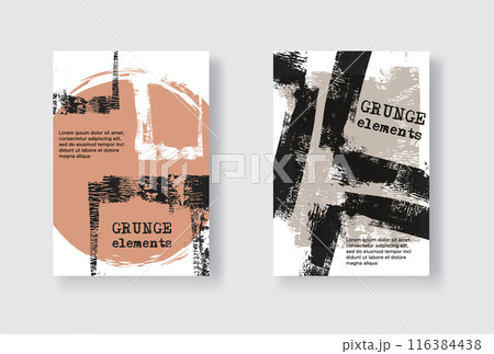 Collection of grunge covers with brush strokes. 116384438