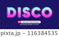 Editable Disco Text Effect, suitable for promotion, product, headline, flyer 116384535