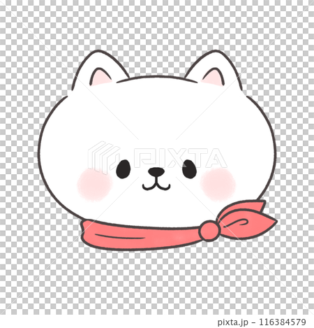 戴著圍巾的貓的插圖 戴著圍巾的貓的插圖 116384579