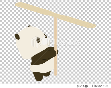 Panda with bamboo dragonfly 116384596