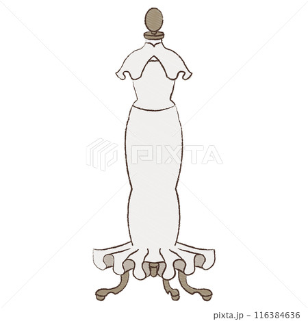 ウェディングドレスを掛けているトルソー ウェディングドレスを掛けているトルソー 116384636