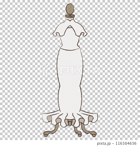 ウェディングドレスを掛けているトルソー ウェディングドレスを掛けているトルソー 116384636