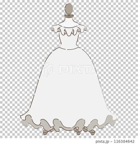 Torso with wedding dress hanging 116384642