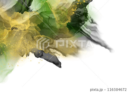 Luxury green, black, gold background marble liquid ink art. Vector illustration. Luxury green, black, gold background marble liquid ink art. Vector illustration. 116384672