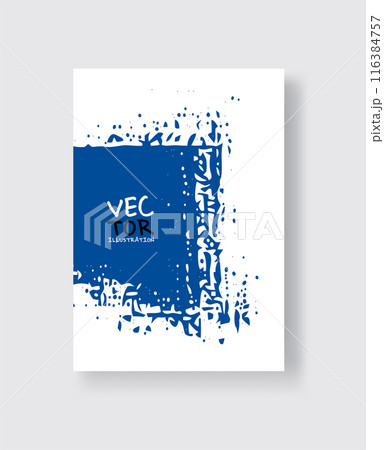 Blue ink brush stroke on white background. Minimalistic style. 116384757