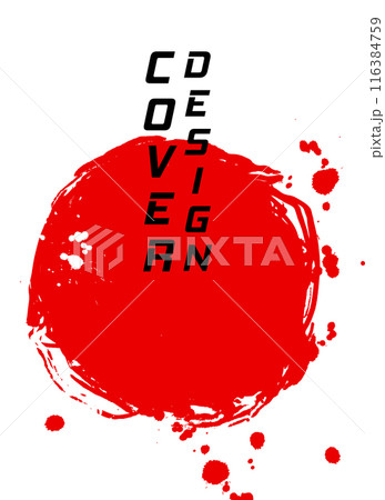 Red and black abstract background with ink brush design elements. 116384759