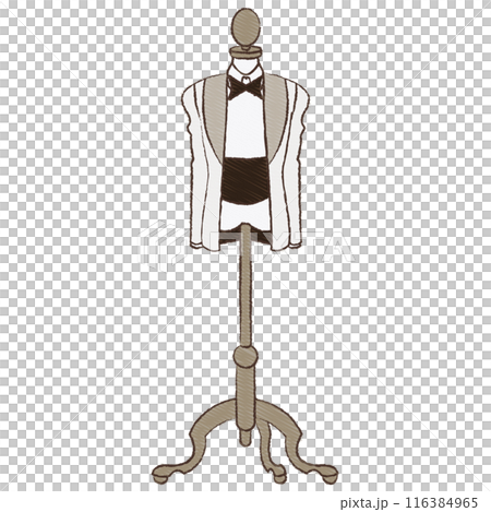 Torso with wedding suit hanging Torso with wedding suit hanging 116384965