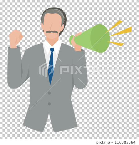 使用擴音器大聲說話的商人 116385364