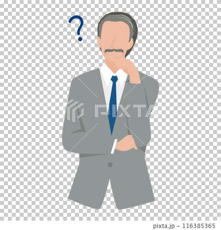 一個商人用手托著下巴思考 116385365