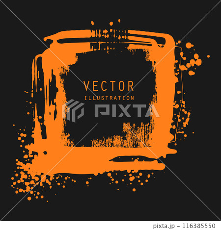 vector splats splashes and blobs of orange ink paint in different shapes drips vector splats splashes and blobs of orange ink paint in different shapes drips 116385550