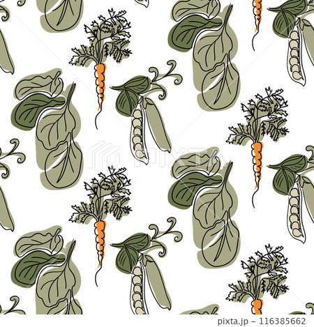 Ecofriendly seamless pattern with vegetables 116385662