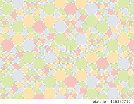 Spring colored hexagon and geometric background 116385713