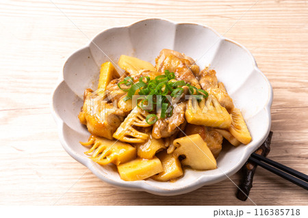 鶏と筍の甘辛炒め 116385718