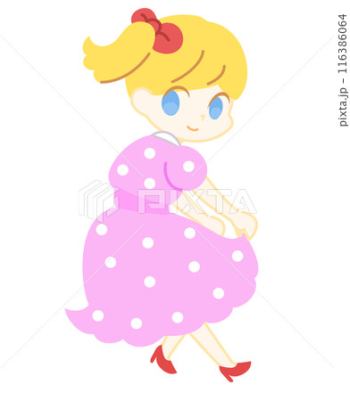 水玉ドレスの女の子2 116386064