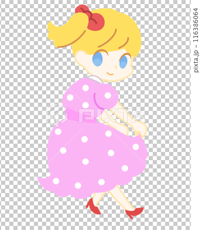 水玉ドレスの女の子2 116386064