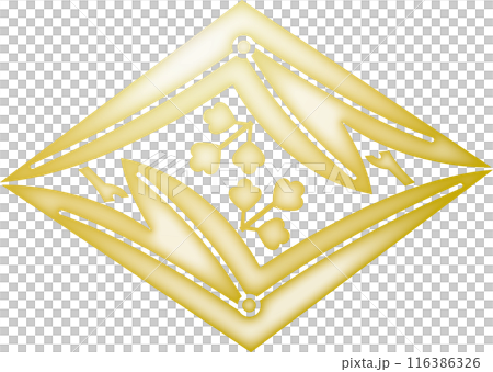 Family crest: Ozeki-bishi (gold) Family crest: Ozeki-bishi (gold) 116386326