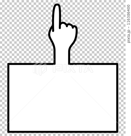 指手的方形框架（黑線塗白色，風景） 116386400