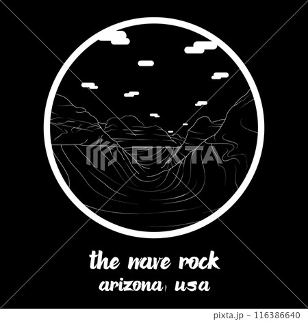 Circle Icon The Wave Rock. Vector illustration 116386640