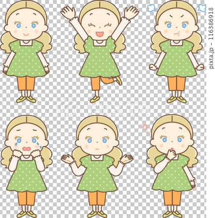 Various poses of white girls 116386918