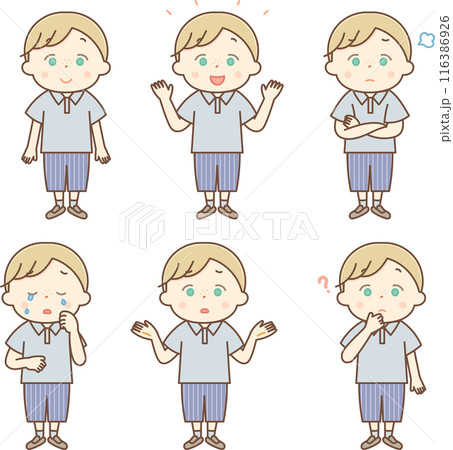 白人の男の子の色々なポーズセット 116386926